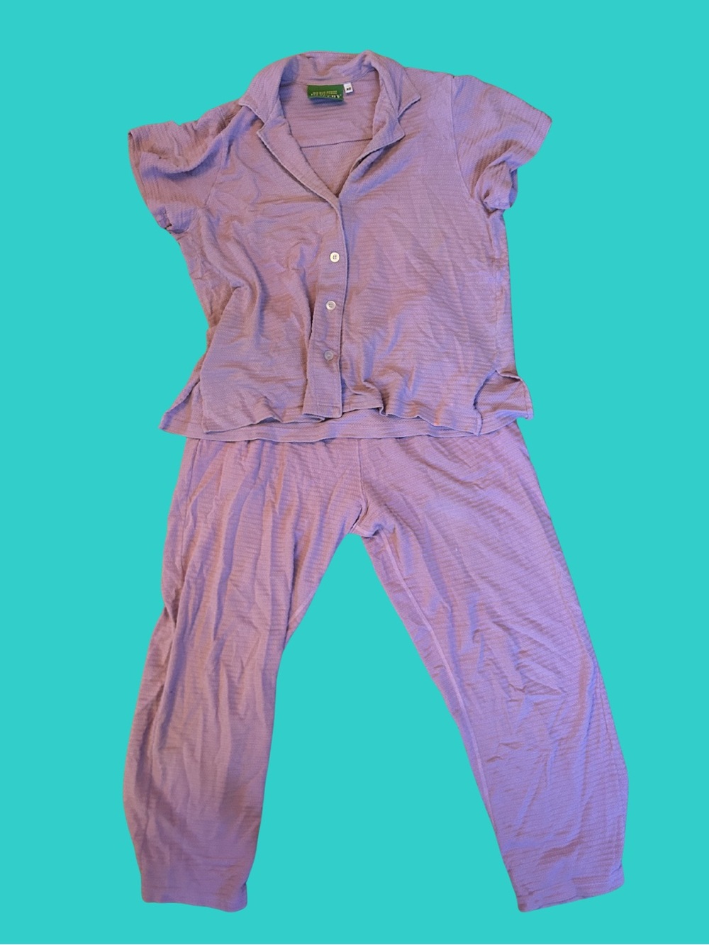 Big Bud Press Lavender Striped Short-Sleeve Pajama Set